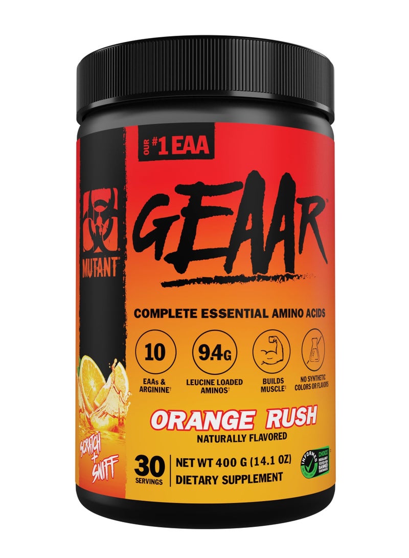 Mutant, Geaar EAA, Orange Rush, 400g, 30 Servings