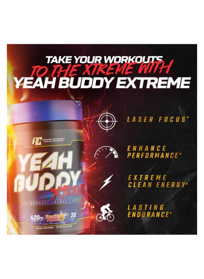 RC Yeah Buddy, Xtreme Pre Workout, Fruit Punch, 132g, 30 Servings