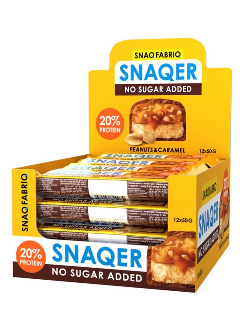 Snaq Fabriq, Protein Bar, Peanuts N Caramel, 12x50g