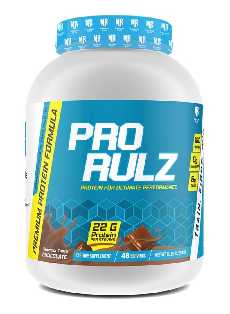 Musclerulz, Pro Rulz, Protein, 5LB, Chocolate, 48 Servings