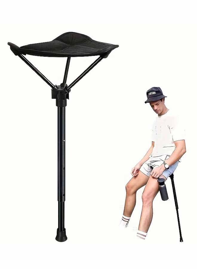 Outdoor Telescopic Stool Ergonomic Travel Stool Foldable Strong Load Bearing Pressure Resistant Aluminum Alloy Portable Outdoor Folding Stool