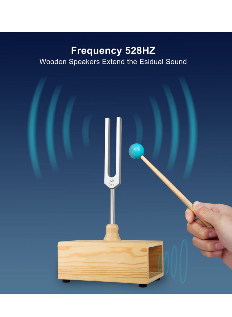 528HZ Aluminum Alloy Tuning Fork with Resonance Box and Accessories for Healing and Sound Therapy