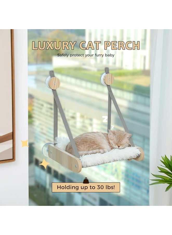 Cat Window Perch, Cat Window Hammock,Window Mounted Cat Seat Cat Bed for Indoor Cats (Single Layered)