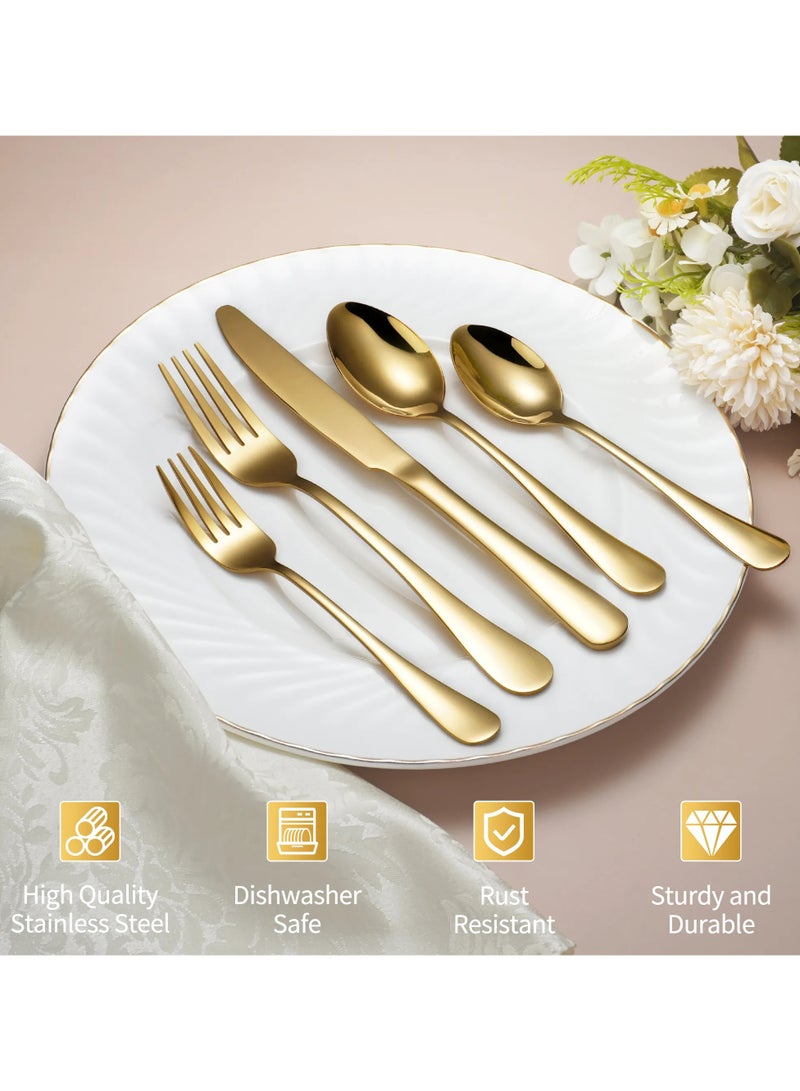 Stylish Gold Flatware Set for Entertaining