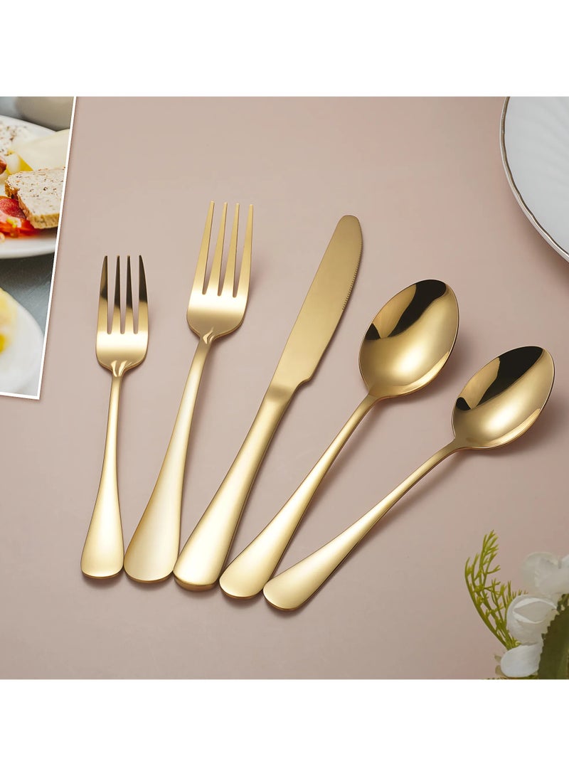 Stylish Gold Flatware Set for Entertaining