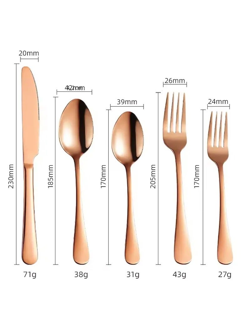 Elegant Rose Gold Cutlery Set for Special Occasions