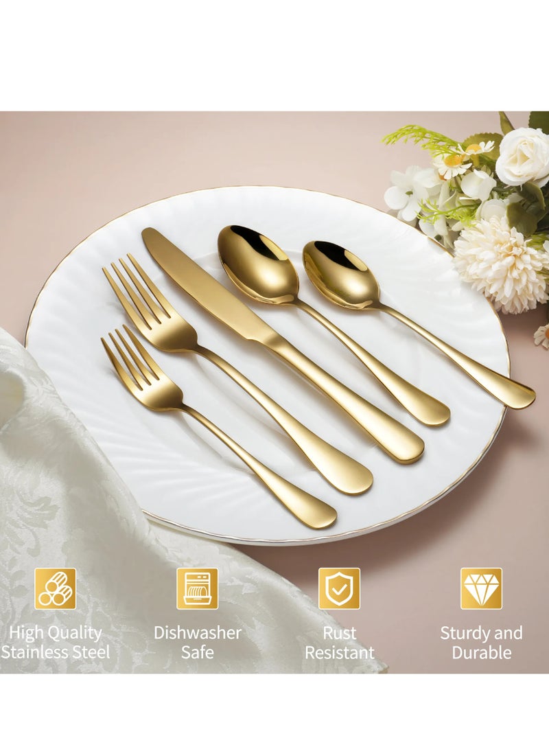 Stylish Gold Flatware Set for Entertaining