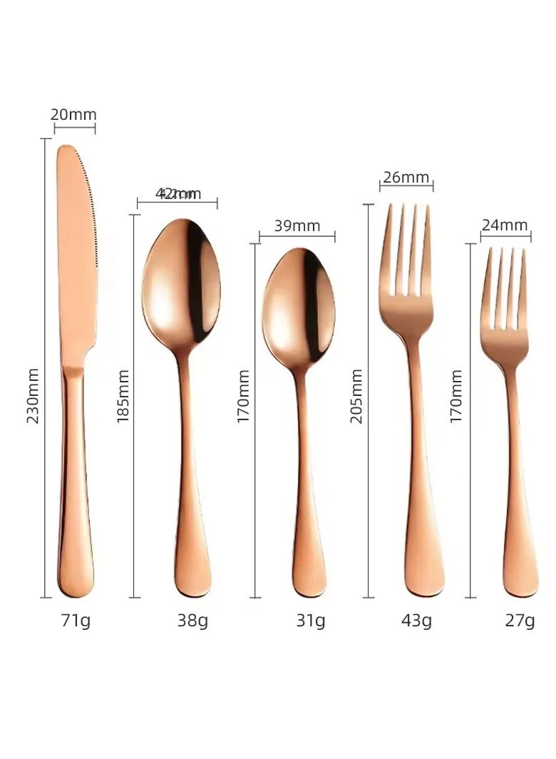 Elegant Rose Gold Cutlery Set for Special Occasions