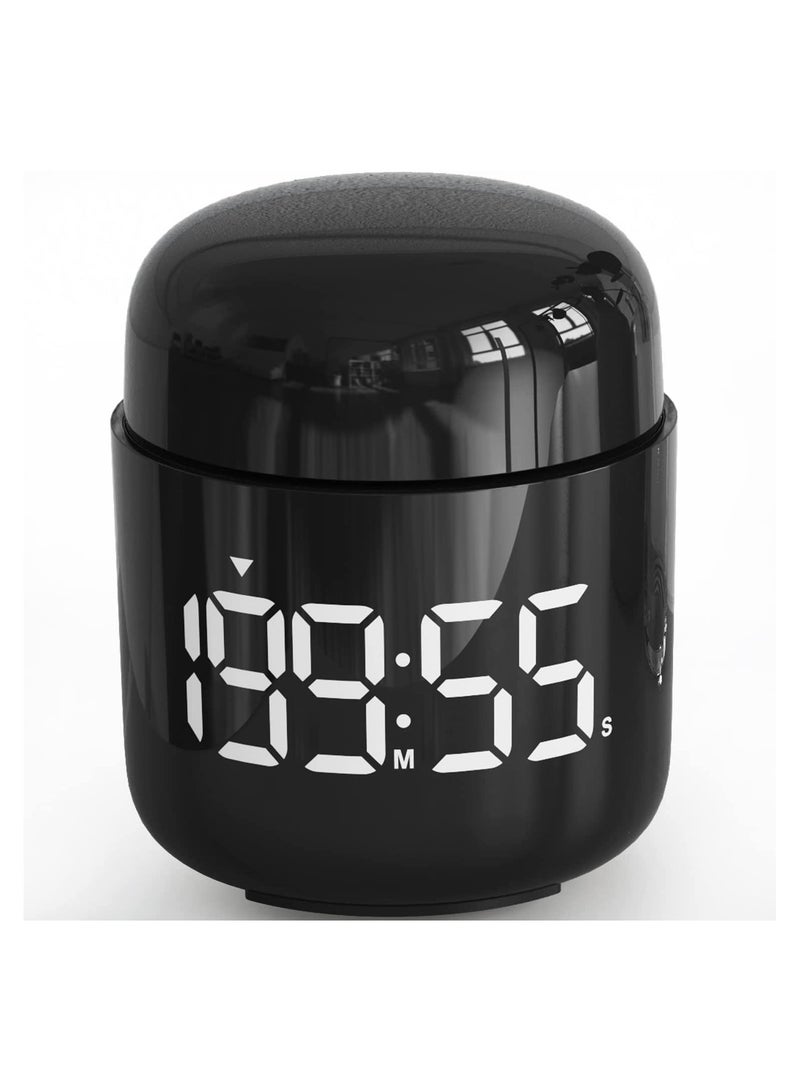 SYOSI Digital Timer, Rotary Countup Timer with Large LED Display Volume Adjustment, Timer for Cooking, Classroom Time for Kids and Teachers. (Black)