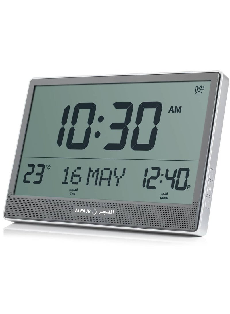 ALFAJR Digital Azan Table Clock - Muslim Prayer Azan Clock | CJ-17 Prayer Alarm Table Clock with Worldwide Prayer Times and Multiple Azan Sounds by LUKADAH (CJ-17)