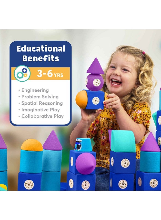 Magnetic Foam Blocks Stem Preschool Toys For Children, Toddlers, Boys And Girls, The Ultimate Bath Toy Castle Set, Bath Building Blocks, Engineering Toys For Kids 3 6