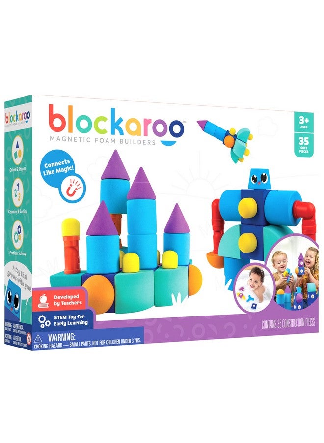 Magnetic Foam Blocks Stem Preschool Toys For Children, Toddlers, Boys And Girls, The Ultimate Bath Toy Castle Set, Bath Building Blocks, Engineering Toys For Kids 3 6