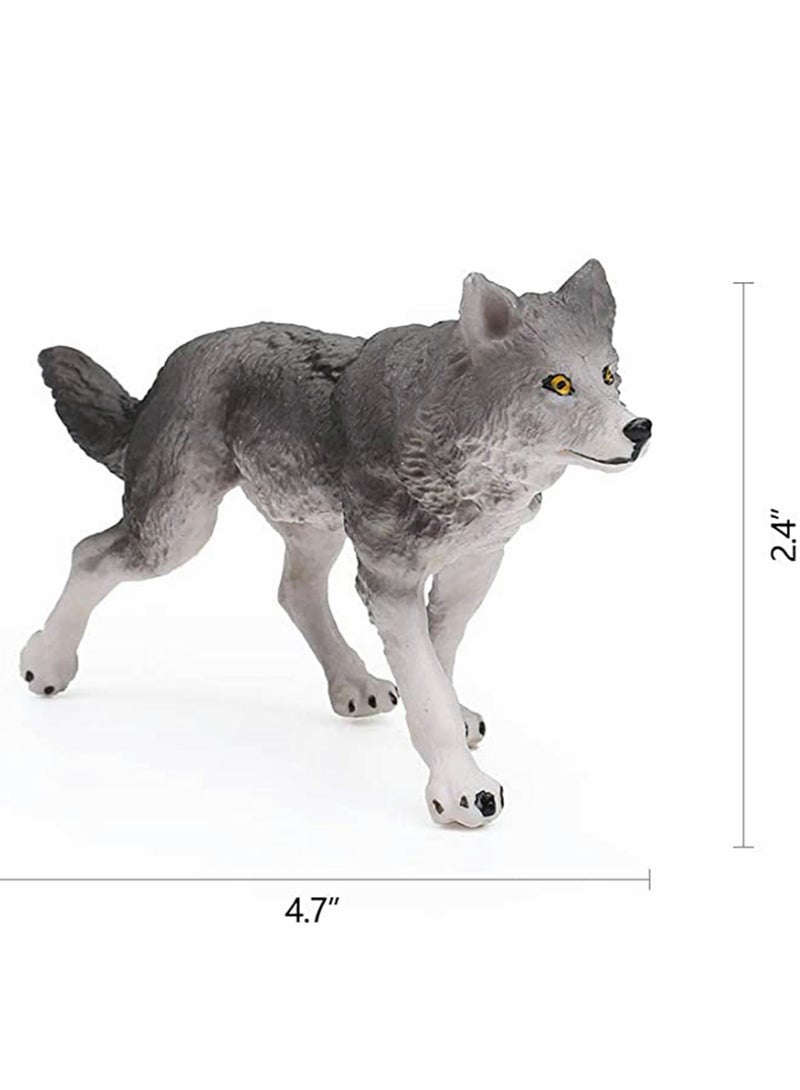 Wolf Figurine Set 7 Pieces Jumbo Wolf Toys for Kids Perfect Birthday Gift and Party Decoration