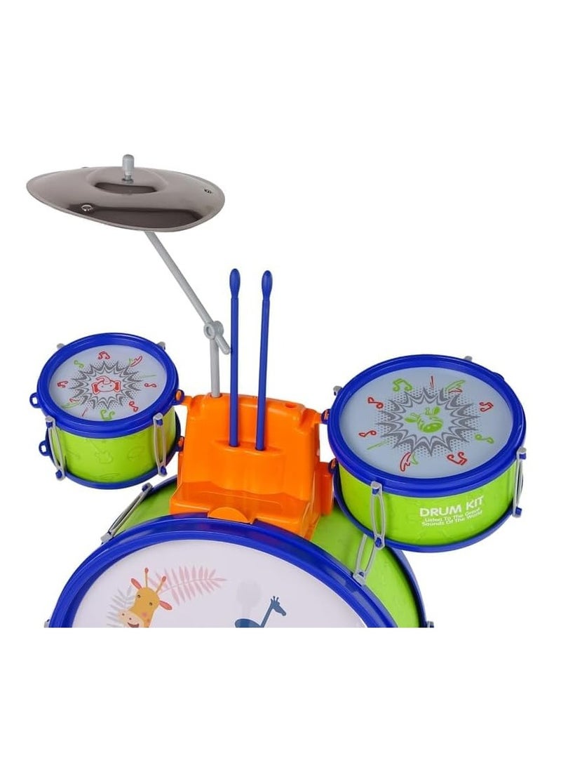 UKR Kids Drum Kit | Toddler Jazz Drum Musical Educational Learning Toy (Green) | Fun Music Activity for Children