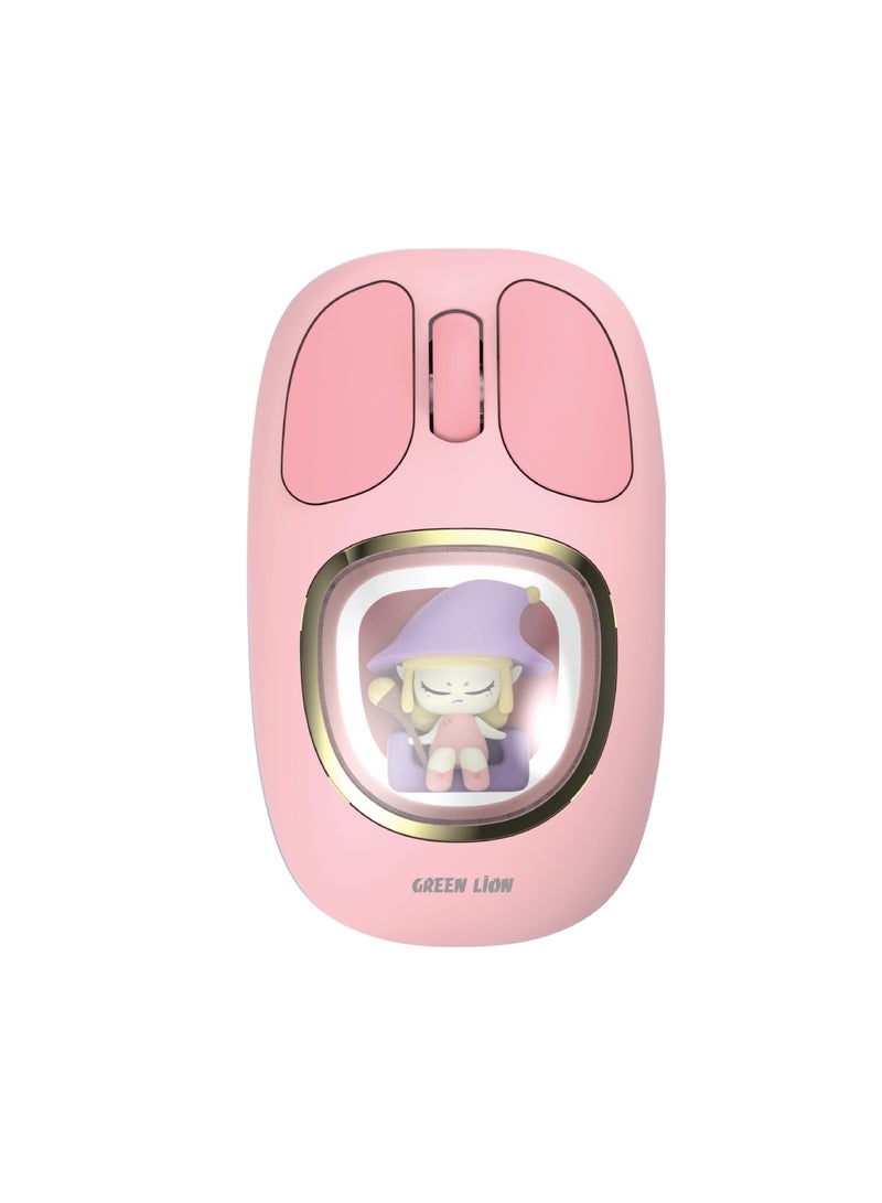 Moosh Wireless Mouse 1200 DPI / 3 Button Function / Connect 3 Devices / 10m Range- Pink