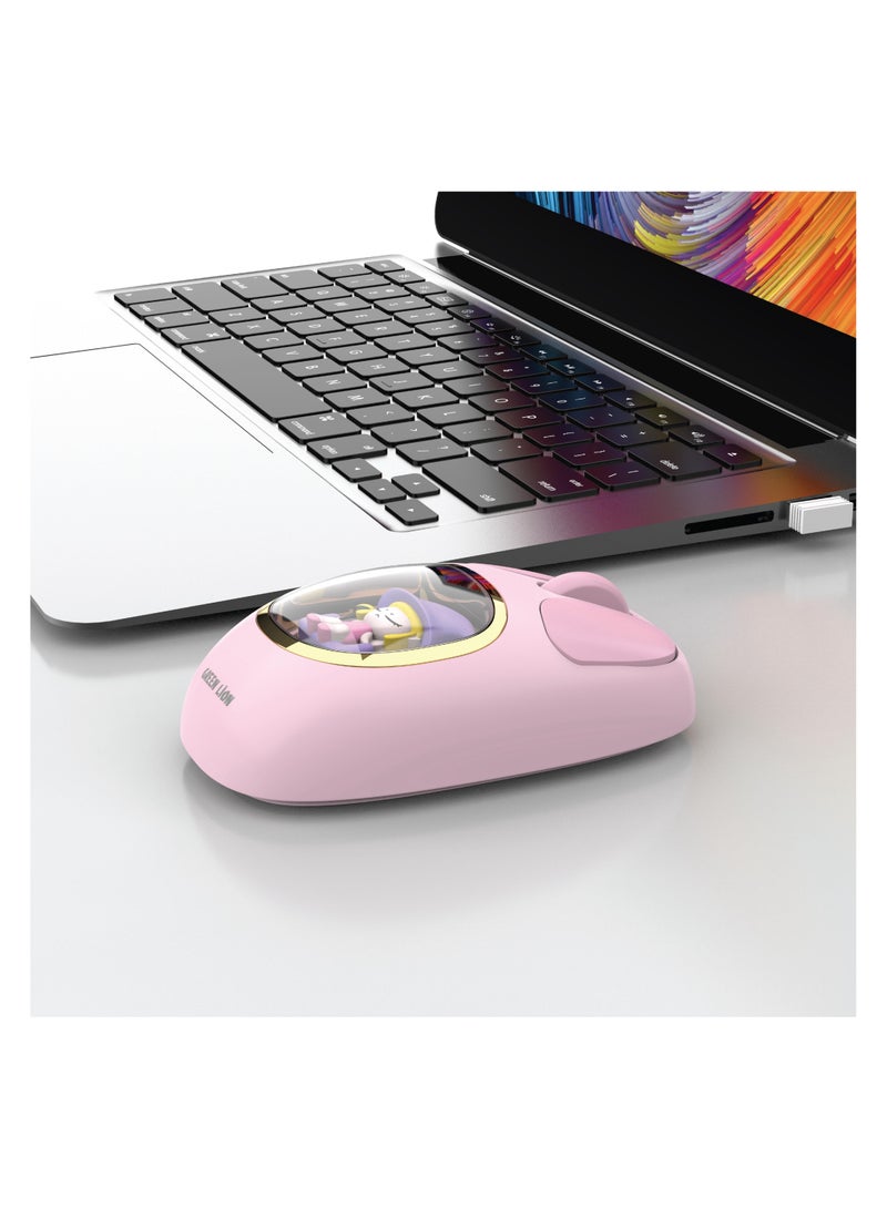 Moosh Wireless Mouse 1200 DPI / 3 Button Function / Connect 3 Devices / 10m Range- Pink