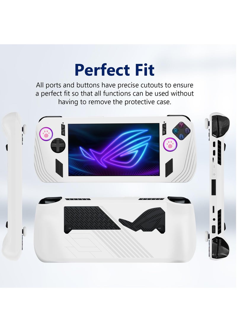 Case Compatible with ASUS ROG Ally X Ceamless Fit Protection Shockproof And Scratch-Resistant LED Visible Case Cover Compatible with ASUS ROG Ally X (White)