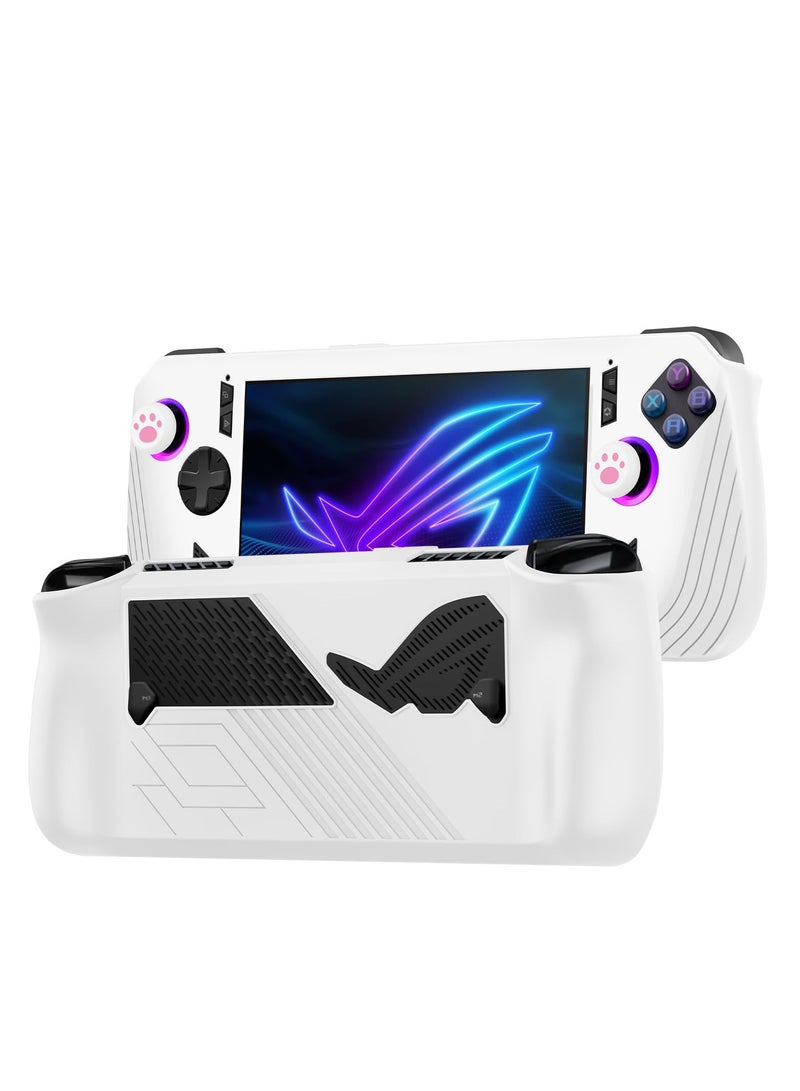 Case Compatible with ASUS ROG Ally X Ceamless Fit Protection Shockproof And Scratch-Resistant LED Visible Case Cover Compatible with ASUS ROG Ally X (White)