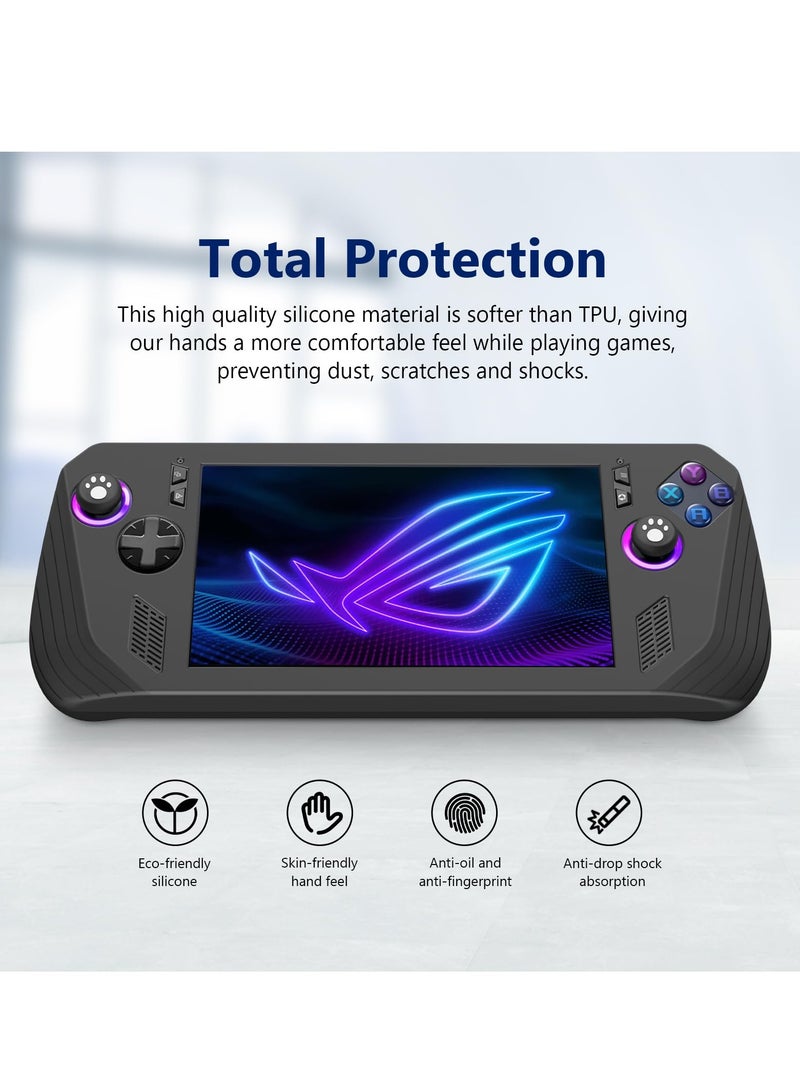 Case Compatible with ASUS ROG Ally X Ceamless Fit Protection Shockproof And Scratch-Resistant LED Visible Case Cover Compatible with ASUS ROG Ally X (Black)