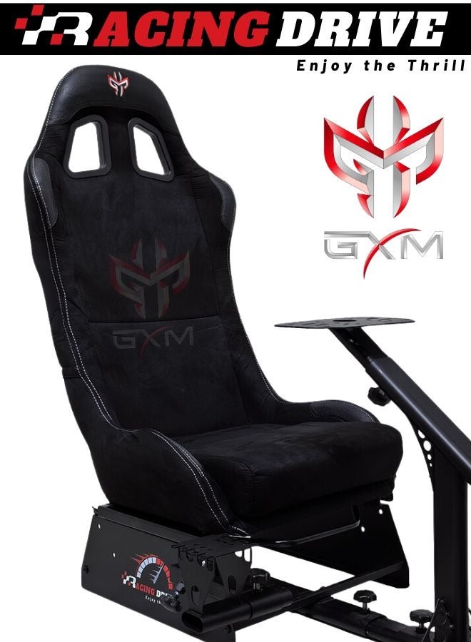 GXM Next Level Racing Stimulator Cockpit for All Logitech G923|G29|G920|FlashFire F111|Megacom Wheels|Thrustmaster|Fanatec Wheels|PlayStation 5/4|Xbox Series S/X|PC Platforms w/Shifter Holder, Black