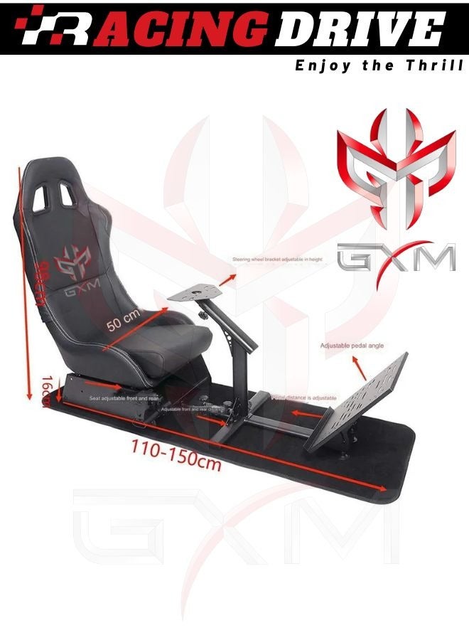 GXM Next Level Racing Stimulator Cockpit for All Logitech G923|G29|G920|FlashFire F111|Megacom Wheels |Thrustmaster|Fanatec Wheels|PlayStation 5/4|Xbox Series S/X|PC Platforms w/Shifter Holder, White