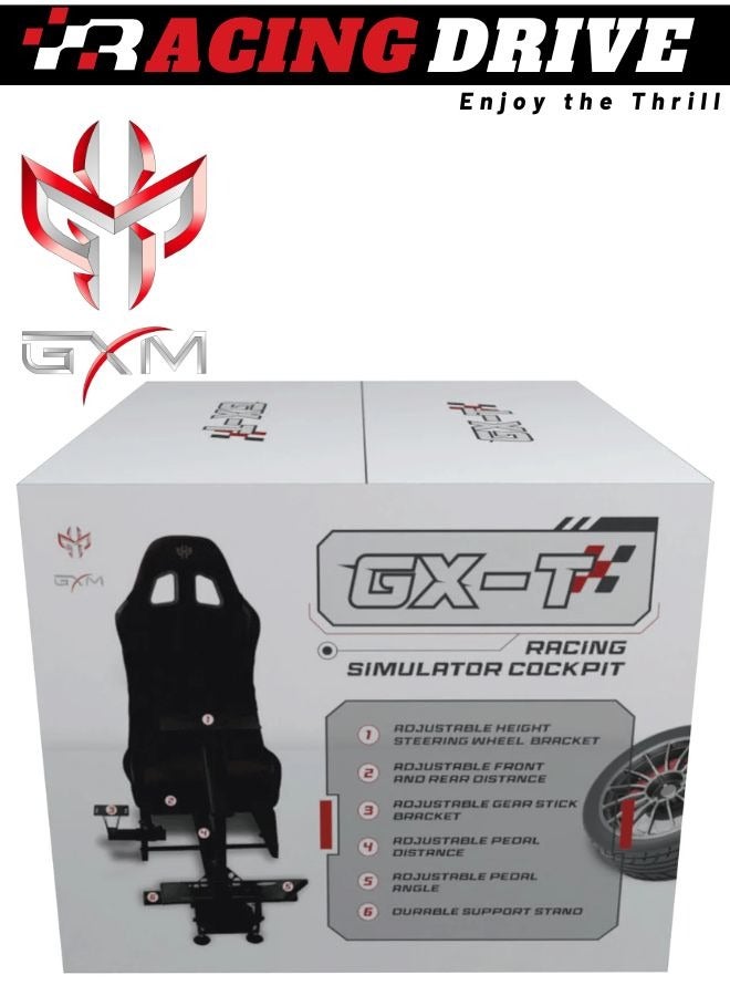 GXM Next Level Racing Stimulator Cockpit for All Logitech G923|G29|G920|FlashFire F111|Megacom Wheels |Thrustmaster|Fanatec Wheels|PlayStation 5/4|Xbox Series S/X|PC Platforms w/Shifter Holder, White