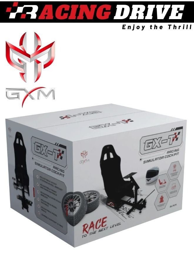 GXM Next Level Racing Stimulator Cockpit for All Logitech G923|G29|G920|FlashFire F111|Megacom Wheels |Thrustmaster|Fanatec Wheels|PlayStation 5/4|Xbox Series S/X|PC Platforms w/Shifter Holder, White