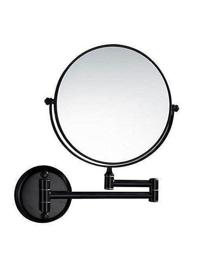 Make Up Mirror/Shaving Mirror/Zoom Mirror For Bathroom/Stainless Steel Brass Two-Sided 360° Swivel Mirror/Magnifying Mirror With Adjustable Frame/Rectangular (8 Inches/Black)