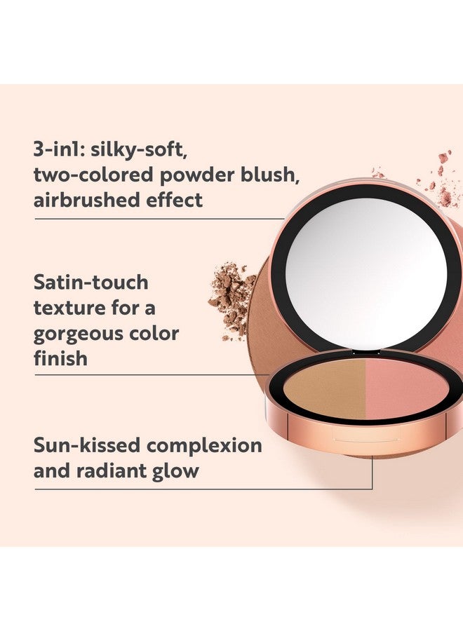 Magic Finish Satin Blush Dark Honey & Nude Flush (0.14 Oz) - Make-Up Powder Blush For A Fresh & Radiant Look With Hyaluronic Acid & Ultra-Fine Color Pigments For Fuller Looking Cheeks