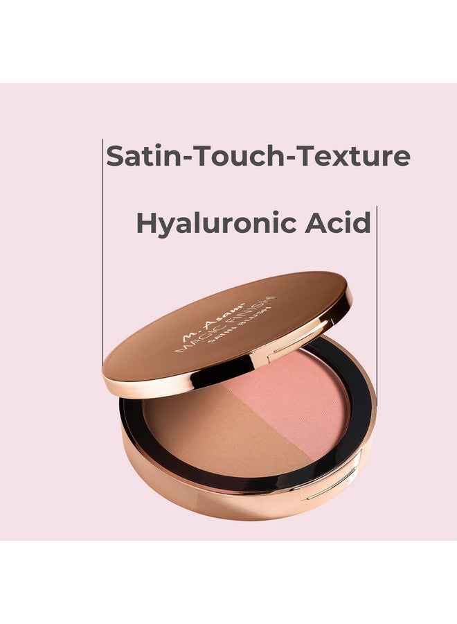 Magic Finish Satin Blush Dark Honey & Nude Flush (0.14 Oz) - Make-Up Powder Blush For A Fresh & Radiant Look With Hyaluronic Acid & Ultra-Fine Color Pigments For Fuller Looking Cheeks