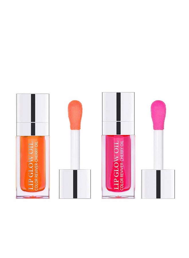 2Pcs Moisturizing Lip Glow Oil Glossy Clear Anticrack Lip Hydrating Lip Gloss Wet Long Lasting Repair Dry Cracked Lips Base Color Care