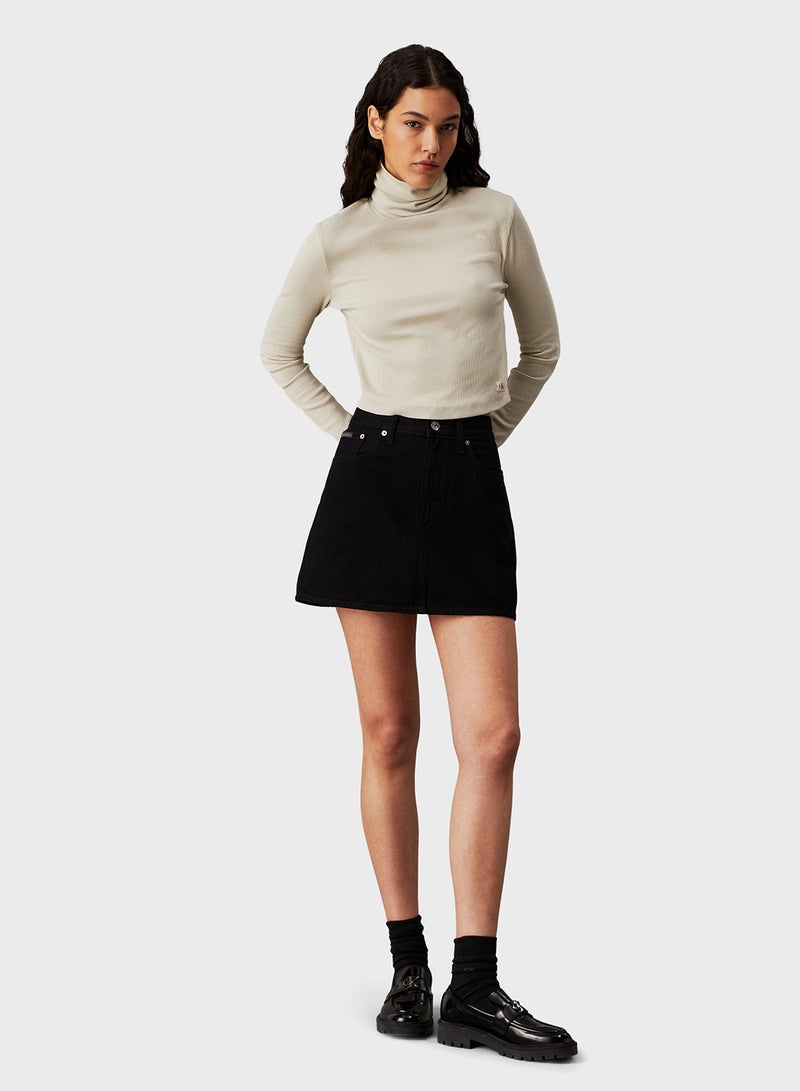 Woven Label Rib Rollneck