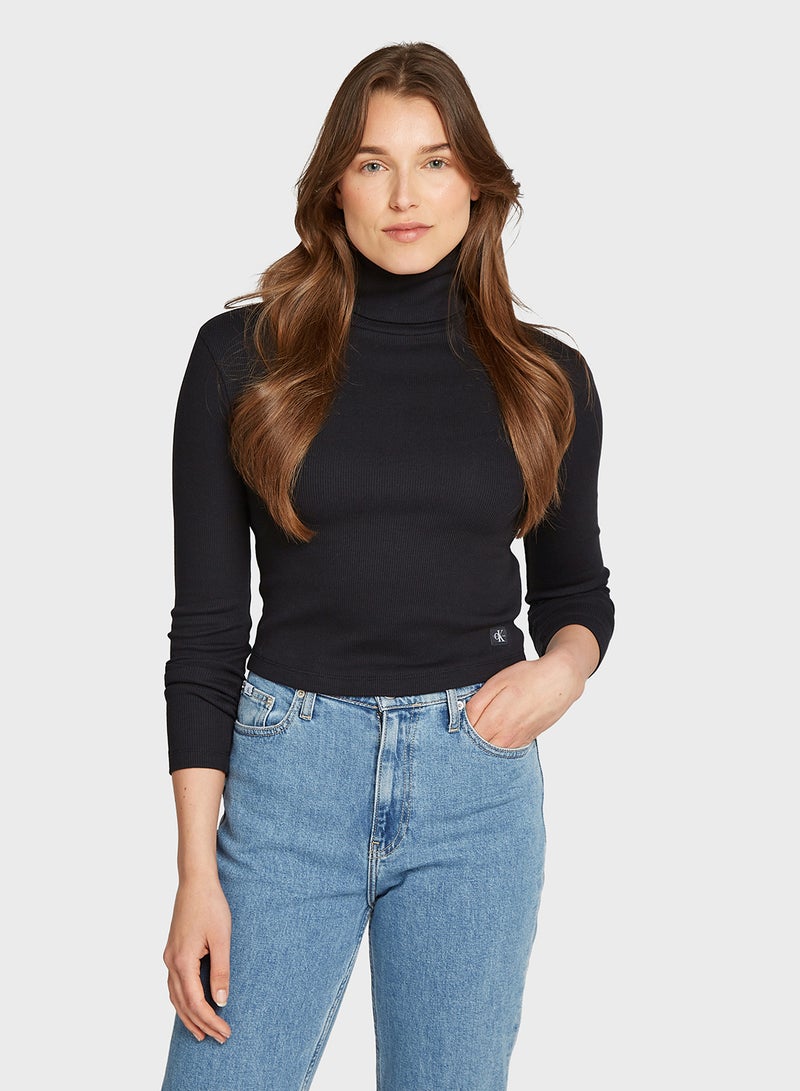 Woven Label Rib Rollneck