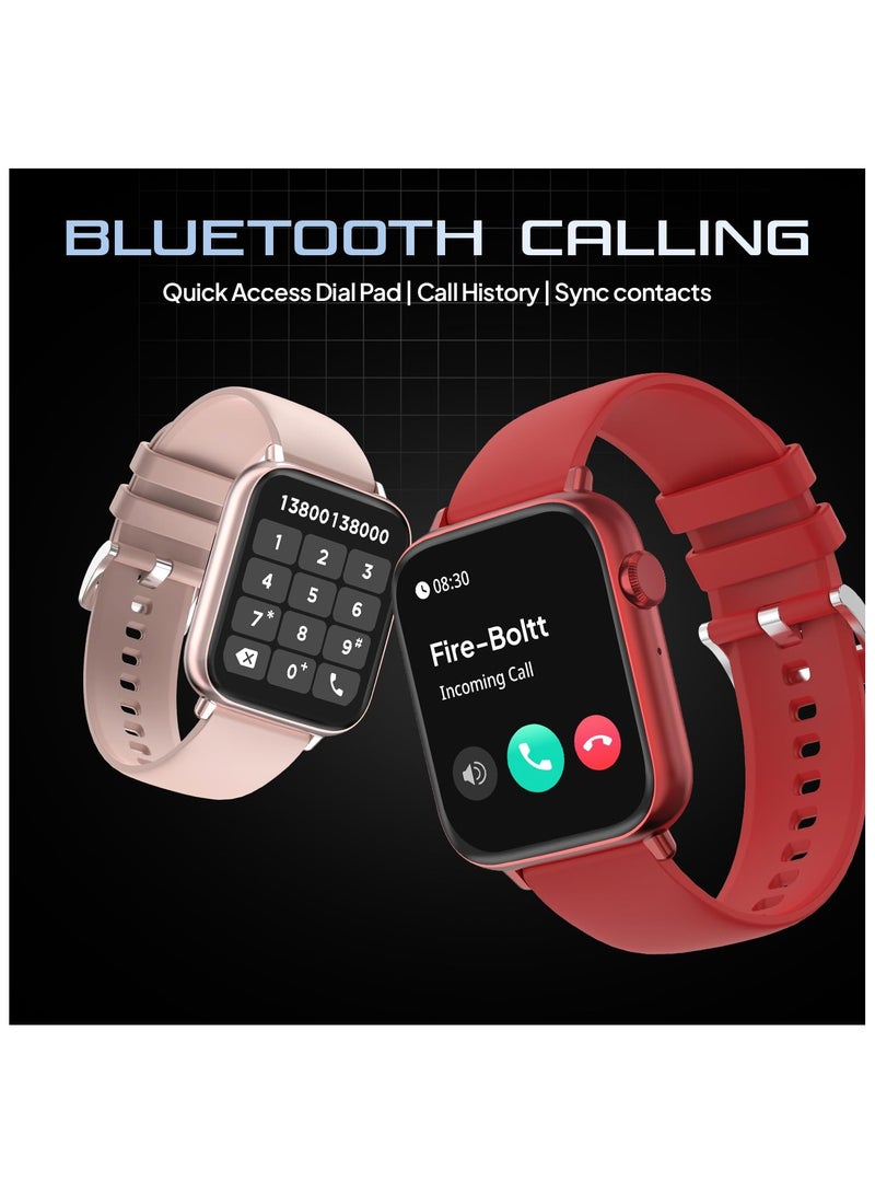 Fire-Boltt Newly Launched Ninja Fit Pro Smartwatch Bluetooth Calling Full Touch 2.0 & 120+ Sports Modes with IP68, Multi UI Screen, Over 100 Cloud Based Watch Faces, Built in Games (Red)