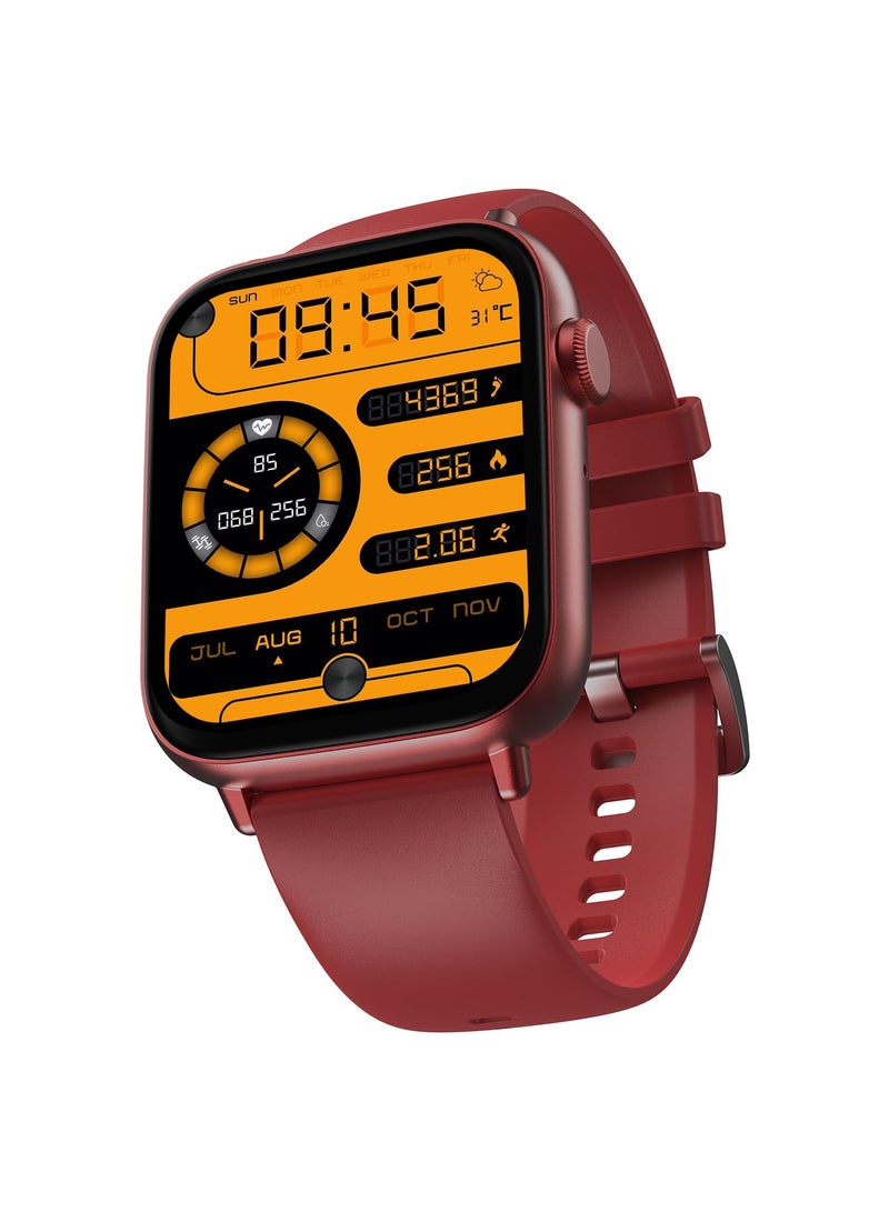 Fire-Boltt Newly Launched Ninja Fit Pro Smartwatch Bluetooth Calling Full Touch 2.0 & 120+ Sports Modes with IP68, Multi UI Screen, Over 100 Cloud Based Watch Faces, Built in Games (Red)