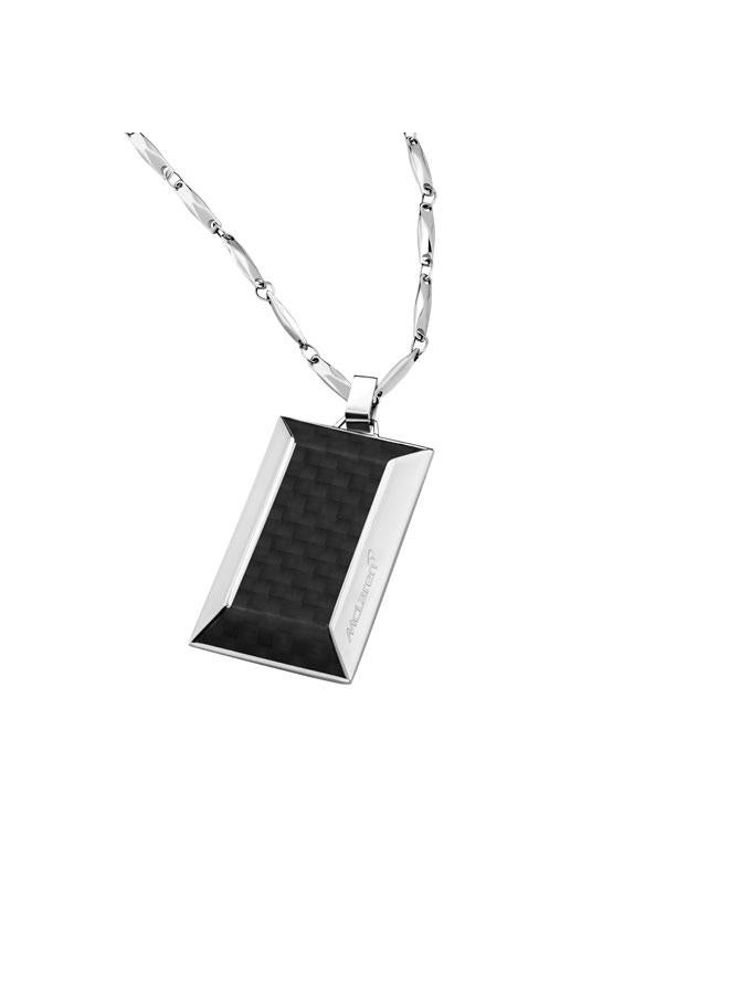 Acute Silver and Black Necklace for Men