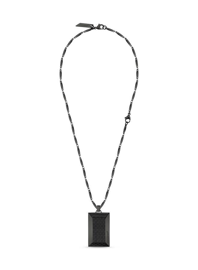 Acute black carbon fiber and finished in a ion-plated Necklace for Men