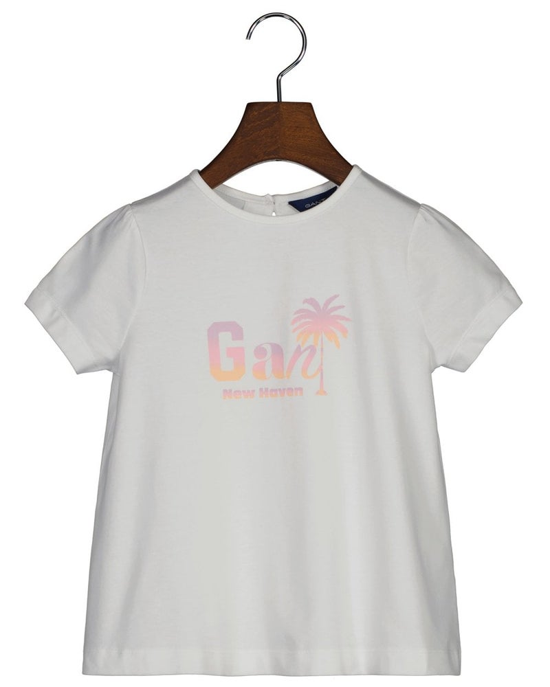 Gant Girls Palm Print Short Sleeve Top