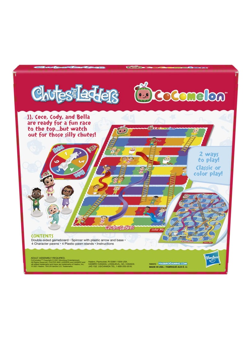 Hasbro Gaming Chutes and Ladders: CoComelon Edition Board Game – Fun Family Game for Kids Ages 3 and Up, 2-4 Players