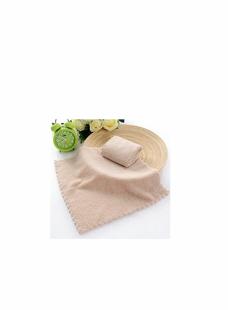 Ultra Soft Premium Washcloths Set - 12 x 12 inches - 24 Pack - Quick Drying - Highly Absorbent Coral Velvet Bathroom (Khaki)