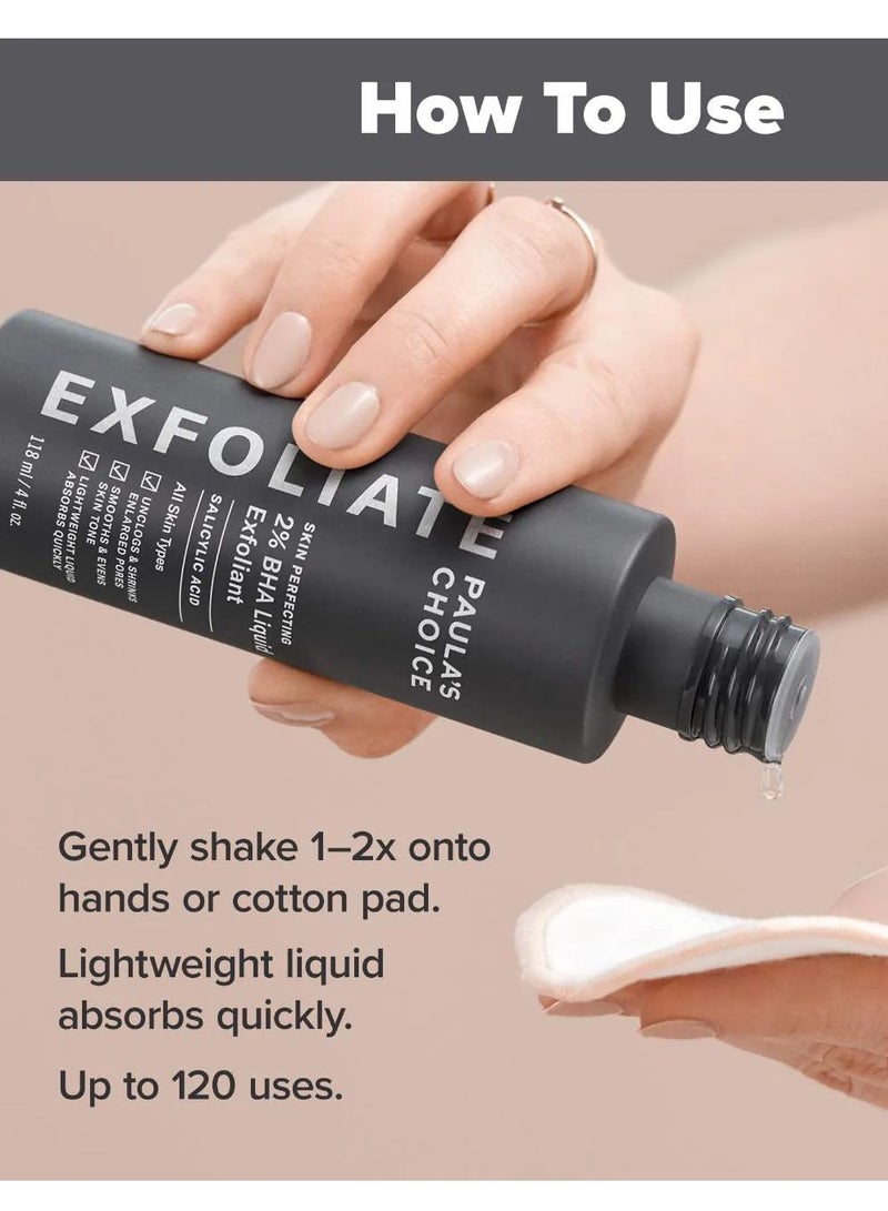 Paulas Choice SKIN PERFECTING 2% BHA Liquid Salicylic Acid Exfoliant--Facial Exfoliant for Blackheads, Enlarged Pores, Wrinkles & Fine Lines - 118ml