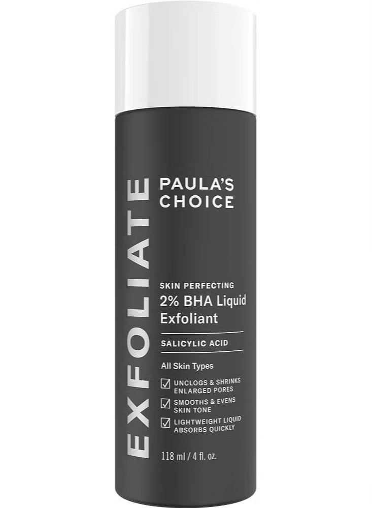 Paulas Choice SKIN PERFECTING 2% BHA Liquid Salicylic Acid Exfoliant--Facial Exfoliant for Blackheads, Enlarged Pores, Wrinkles & Fine Lines - 118ml