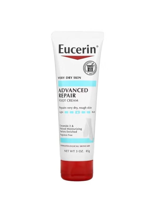 Eucerin, Advanced Repair Foot Creme, Fragrance Free, 3 oz (85 g)