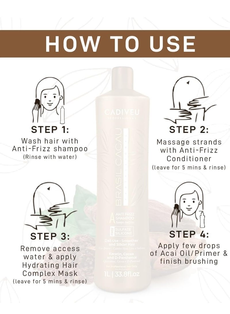 Brasil Cacau 10.1oz Anti-Frizz Shampoo – Ultimate Keratin-Enhanced Shine & Smoothness