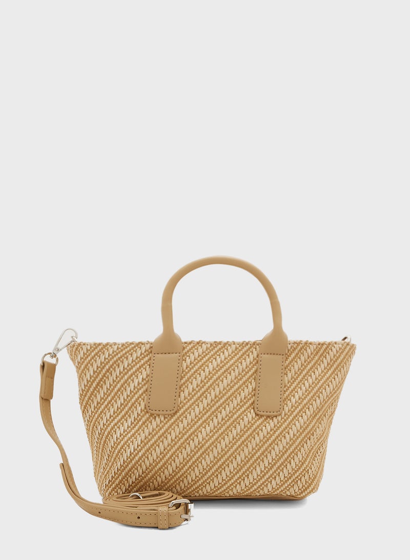 Woven Raffia Mini Tote Bag