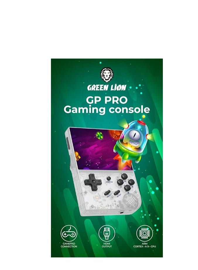 GP PRO Gaming Console with 6000+ Free Games by Green Lion, Gamepad Connection, ARM Cortex-A9 CPU, HDMI Output TV, 10Hrs Standby, 2600mAh Battery Capacity (Gray) (Purple)