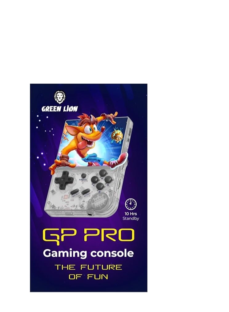 GP PRO Gaming Console with 6000+ Free Games by Green Lion, Gamepad Connection, ARM Cortex-A9 CPU, HDMI Output TV, 10Hrs Standby, 2600mAh Battery Capacity (Gray) (Purple)