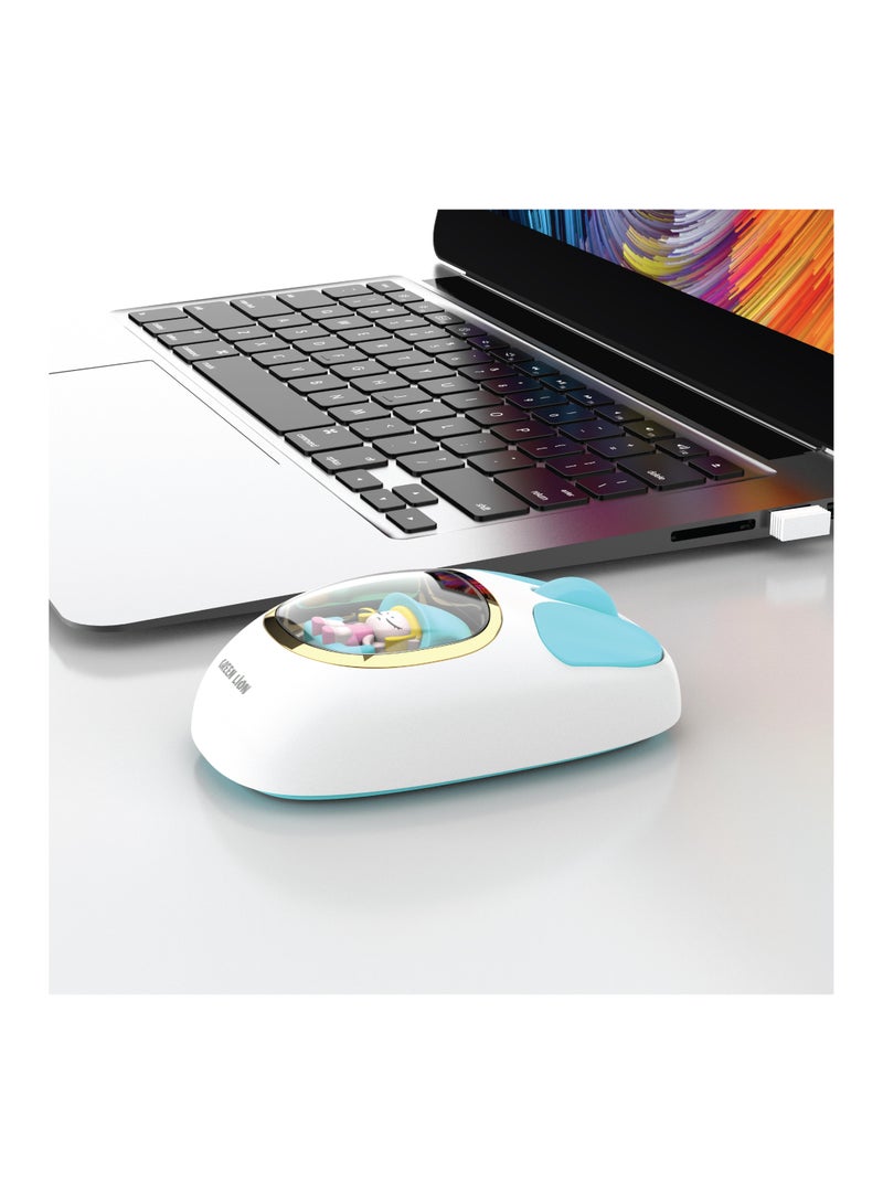 Moosh Wireless Mouse 1200 DPI / 3 Button Function / Connect 3 Devices / 10m Range- White