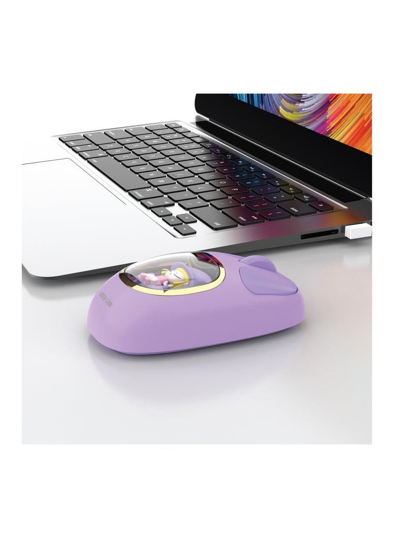 Moosh Wireless Mouse 1200 DPI / 3 Button Function / Connect 3 Devices / 10m Range- Purple