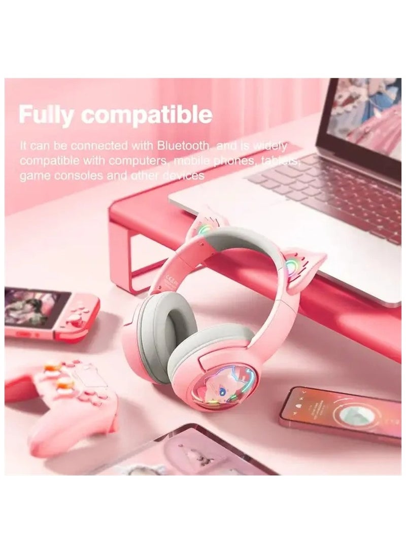 ONIKUMA B5 Wireless Gaimng Headset with Cat Ears Surround Sound Headphone Over-Ear For PC Laptop Games And Music Gamer Headphone